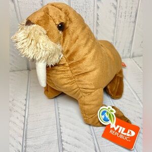 Wild Republic Plush CK Mini Walrus Small Collectible Stuffed Animal Toy